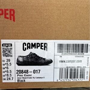 Camper Black Casual Footwear men’s 6.5/womens 8.5